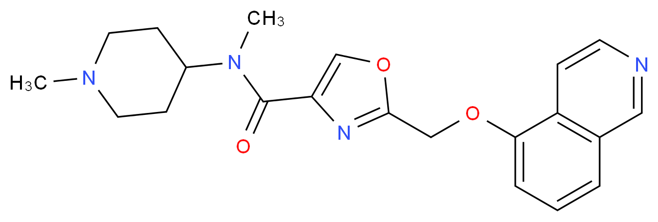 2-[(isoquinolin-5-yloxy)methyl]-N-methyl-N-(1-methylpiperidin-4-yl)-1,3-oxazole-4-carboxamide_分子结构_CAS_)