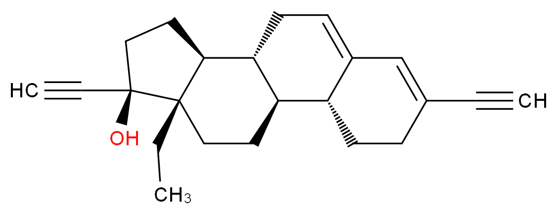 (1S,2R,10R,11S,14R,15S)-15-ethyl-5,14-diethynyltetracyclo[8.7.0.0<sup>2</sup>,<sup>7</sup>.0<sup>1</sup><sup>1</sup>,<sup>1</sup><sup>5</sup>]heptadeca-5,7-dien-14-ol_分子结构_CAS_1337972-89-0