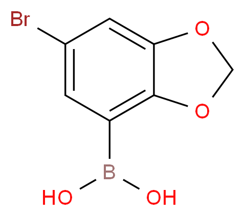 (6-Bromobenzo[d][1,3]dioxol-4-yl)boronic acid_分子结构_CAS_1150114-39-8)