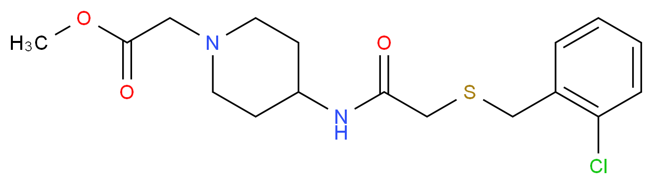 methyl [4-({[(2-chlorobenzyl)thio]acetyl}amino)piperidin-1-yl]acetate_分子结构_CAS_)