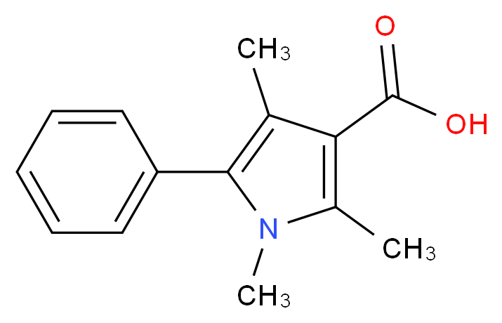 1,2,4-Trimethyl-5-phenyl-1H-pyrrole-3-carboxylic acid_分子结构_CAS_)