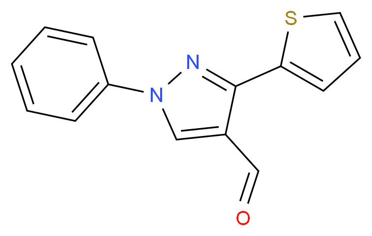 1-Phenyl-3-(2-thienyl)-1H-pyrazole-4-carbaldehyde_分子结构_CAS_210825-11-9)
