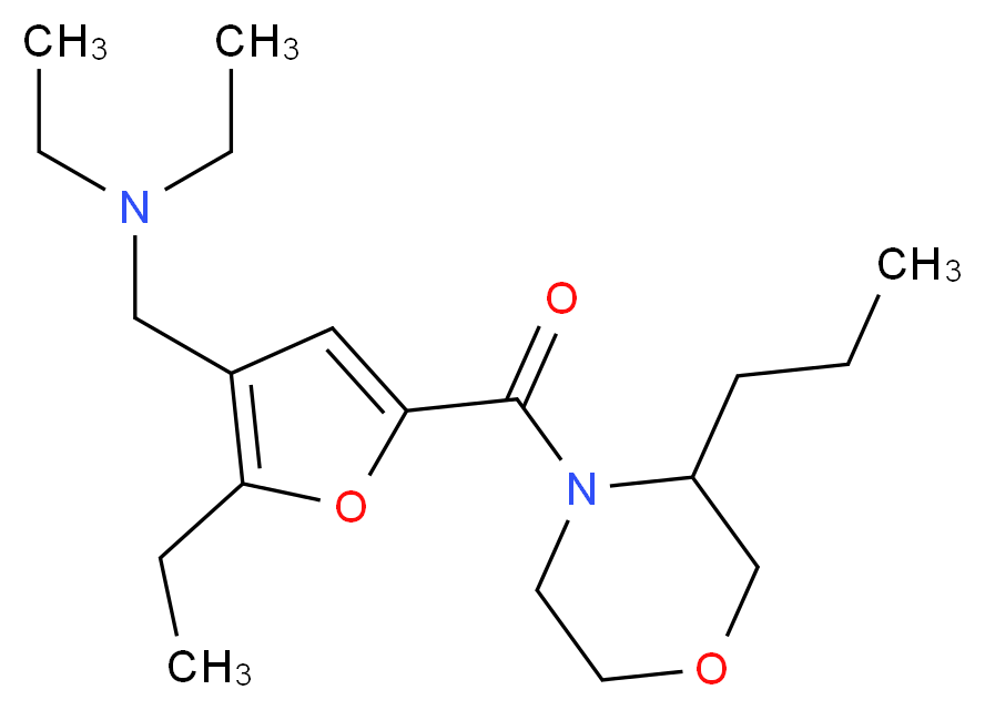 N-ethyl-N-({2-ethyl-5-[(3-propylmorpholin-4-yl)carbonyl]-3-furyl}methyl)ethanamine_分子结构_CAS_)
