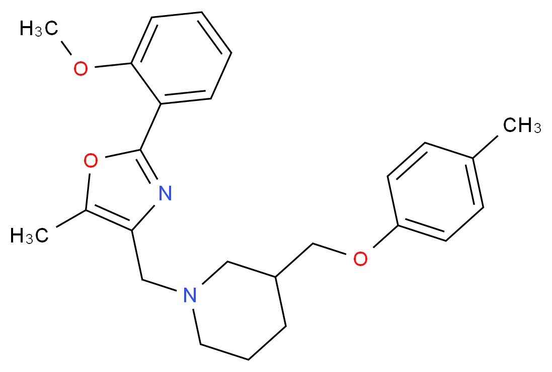 1-{[2-(2-methoxyphenyl)-5-methyl-1,3-oxazol-4-yl]methyl}-3-[(4-methylphenoxy)methyl]piperidine_分子结构_CAS_)