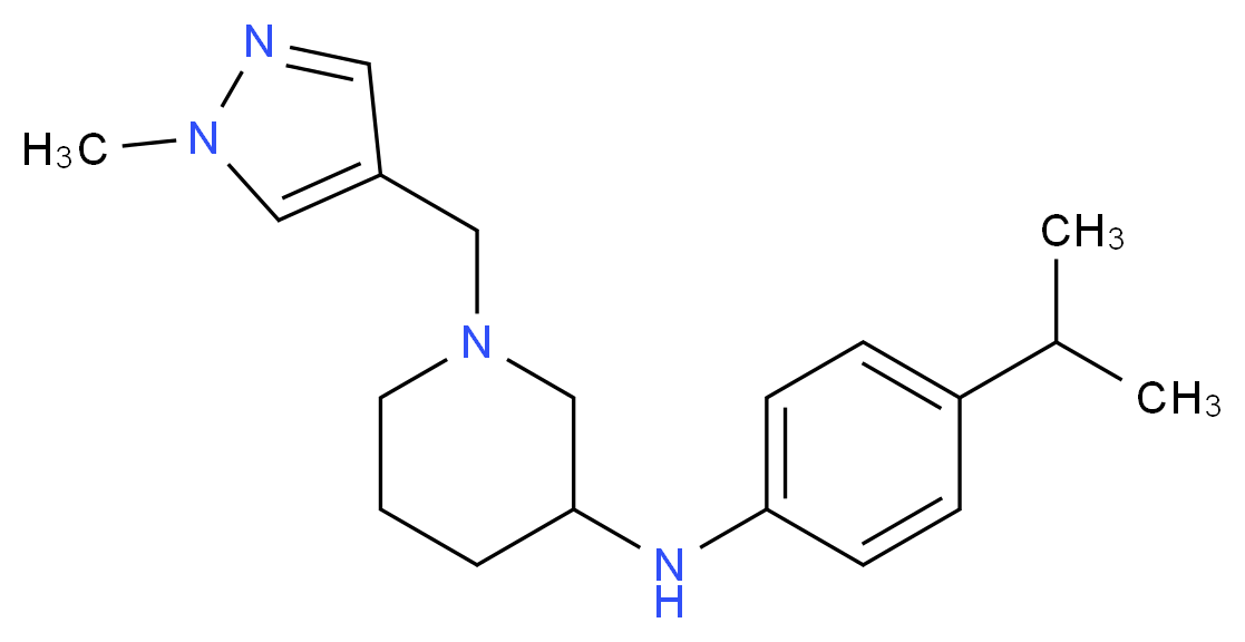 N-(4-isopropylphenyl)-1-[(1-methyl-1H-pyrazol-4-yl)methyl]-3-piperidinamine_分子结构_CAS_)