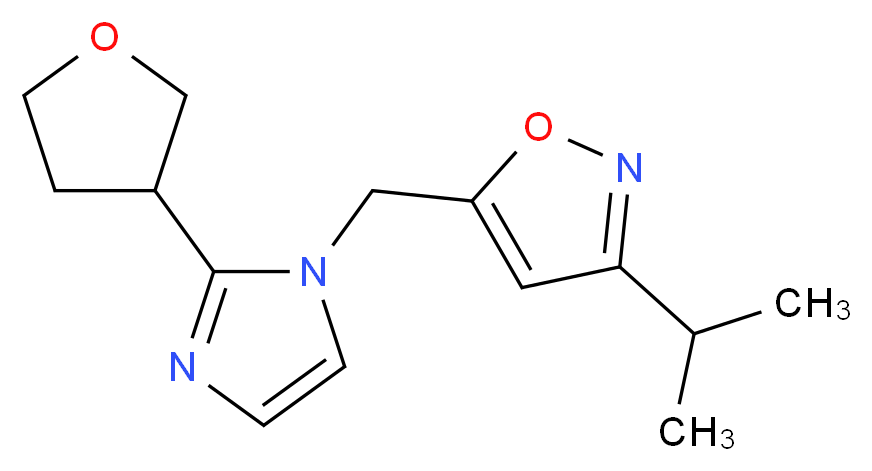 3-isopropyl-5-{[2-(tetrahydrofuran-3-yl)-1H-imidazol-1-yl]methyl}isoxazole_分子结构_CAS_)