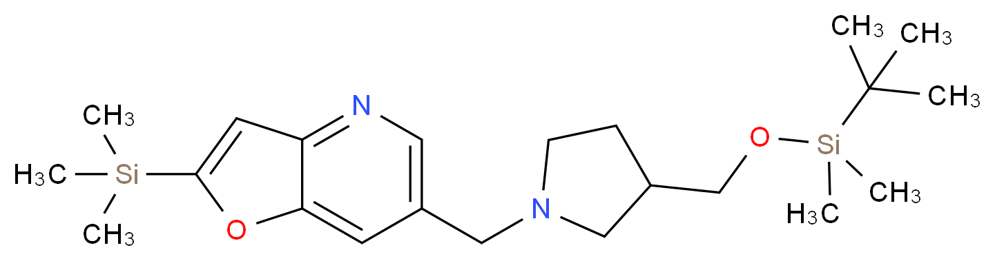 3-{[(tert-butyldimethylsilyl)oxy]methyl}-1-{[2-(trimethylsilyl)furo[3,2-b]pyridin-6-yl]methyl}pyrrolidine_分子结构_CAS_1188993-09-0