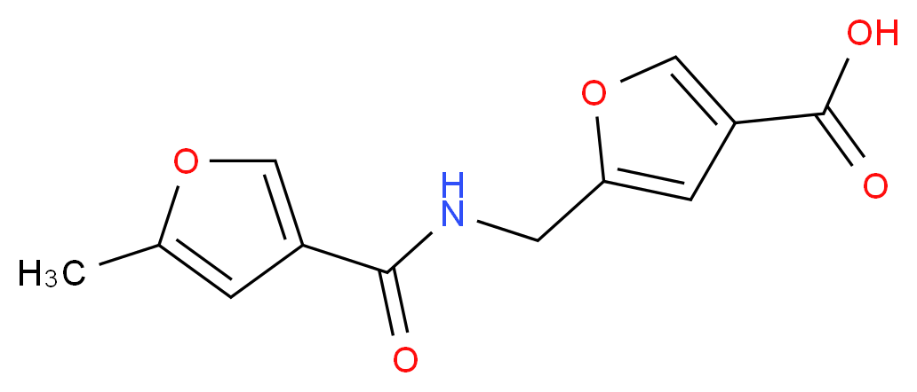 5-{[(5-Methyl-furan-3-carbonyl)-amino]-methyl}-furan-3-carboxylic acid_分子结构_CAS_447413-31-2)