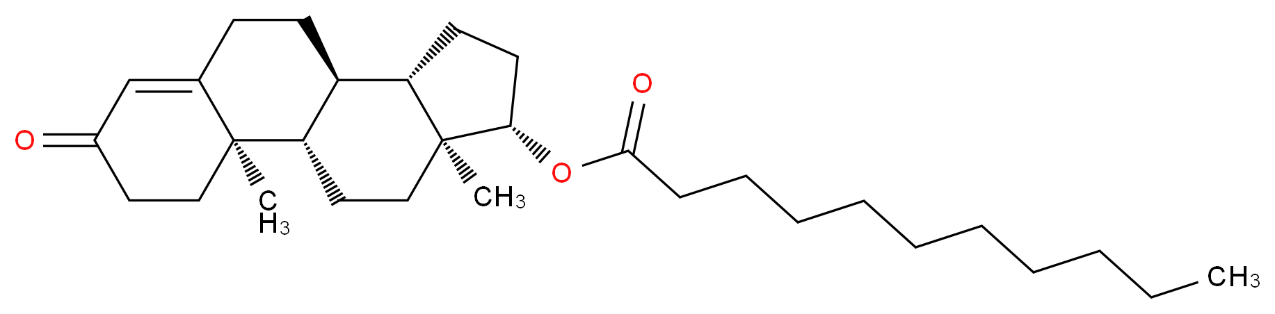 (1S,2R,10R,11S,14S,15S)-2,15-dimethyl-5-oxotetracyclo[8.7.0.0<sup>2</sup>,<sup>7</sup>.0<sup>1</sup><sup>1</sup>,<sup>1</sup><sup>5</sup>]heptadec-6-en-14-yl undecanoate_分子结构_CAS_5949-44-0