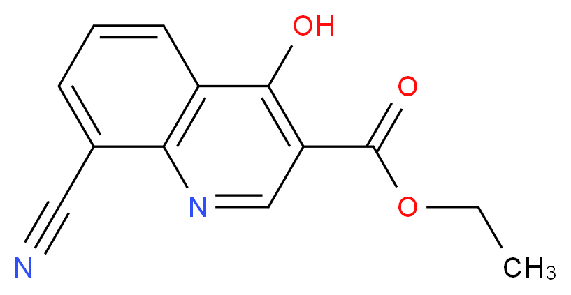 ethyl 8-cyano-4-hydroxyquinoline-3-carboxylate_分子结构_CAS_77156-79-7