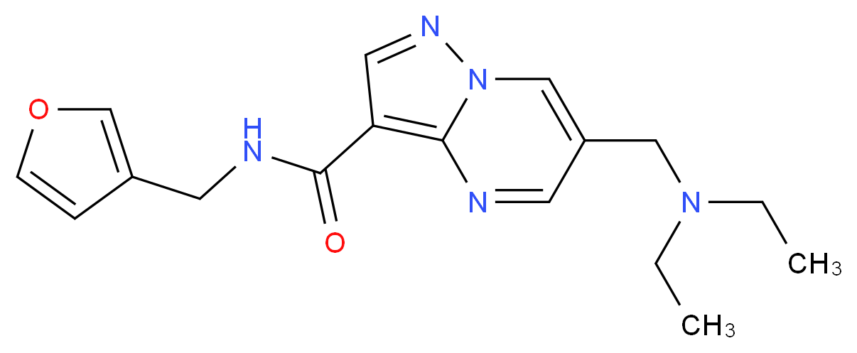 6-[(diethylamino)methyl]-N-(3-furylmethyl)pyrazolo[1,5-a]pyrimidine-3-carboxamide_分子结构_CAS_)