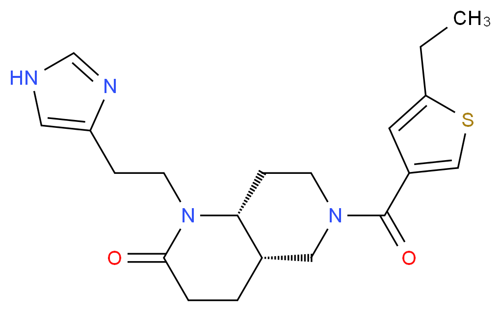 (4aS*,8aR*)-6-[(5-ethyl-3-thienyl)carbonyl]-1-[2-(1H-imidazol-4-yl)ethyl]octahydro-1,6-naphthyridin-2(1H)-one_分子结构_CAS_)