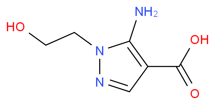 5-amino-1-(2-hydroxyethyl)-1H-pyrazole-4-carboxylic acid_分子结构_CAS_58046-50-7