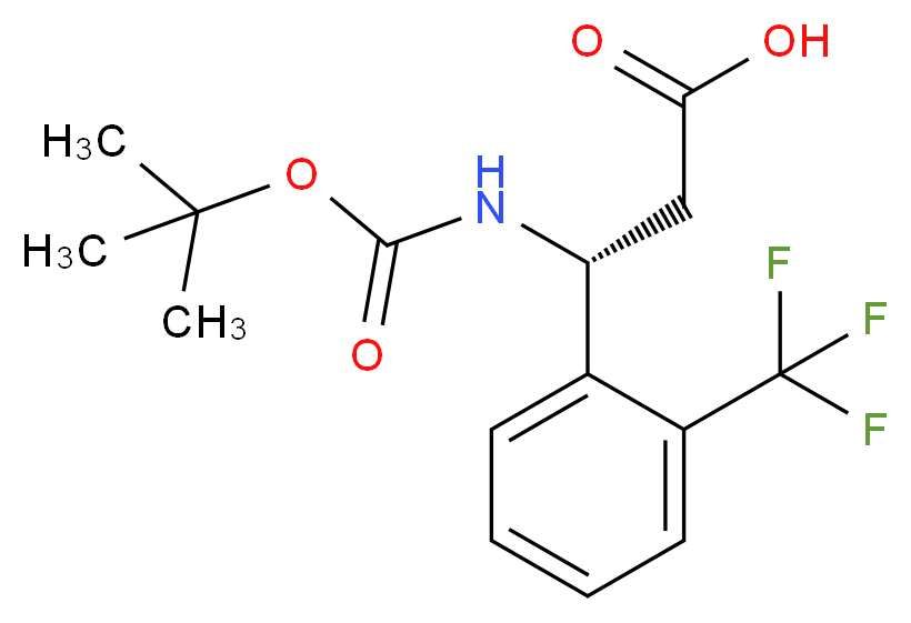 BOC-(R)-3-AMINO-3-(2-TRIFLUOROMETHYL-PHENYL)-PROPIONIC ACID_分子结构_CAS_501015-17-4)