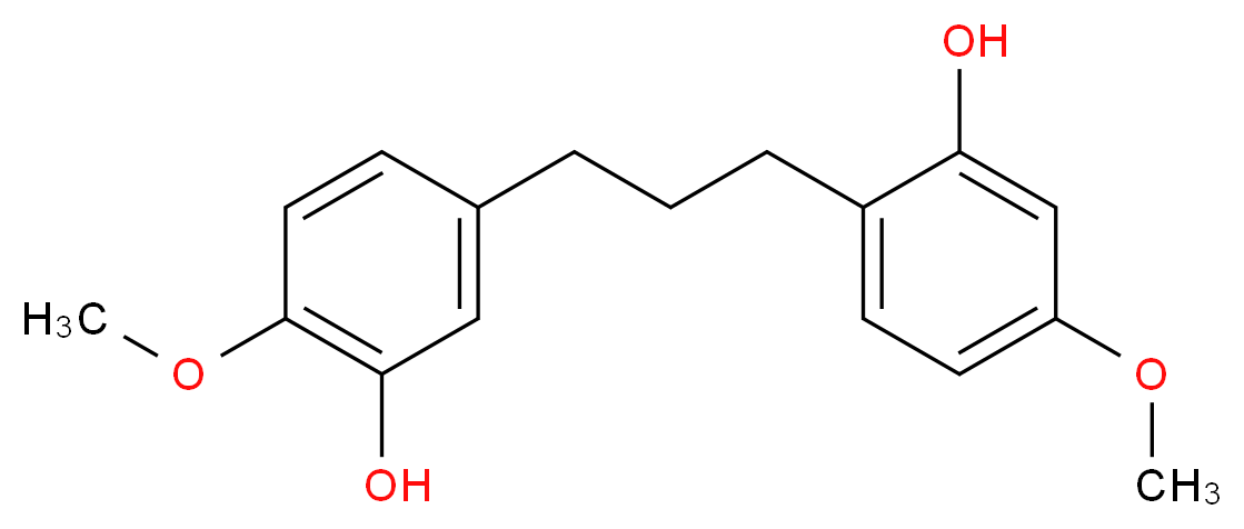 5-[3-(2-hydroxy-4-methoxyphenyl)propyl]-2-methoxyphenol_分子结构_CAS_90902-21-9