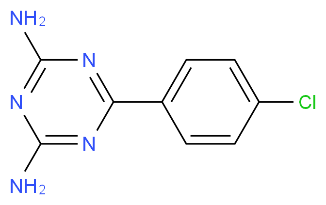 6-(4-chlorophenyl)-1,3,5-triazine-2,4-diamine_分子结构_CAS_4514-53-8