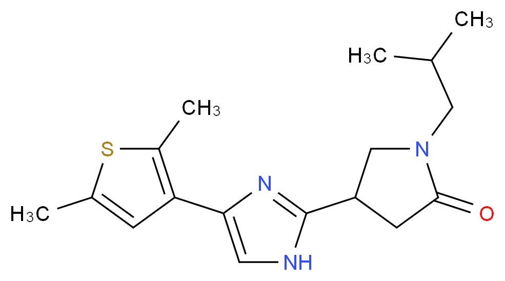 4-[4-(2,5-dimethyl-3-thienyl)-1H-imidazol-2-yl]-1-isobutyl-2-pyrrolidinone_分子结构_CAS_)