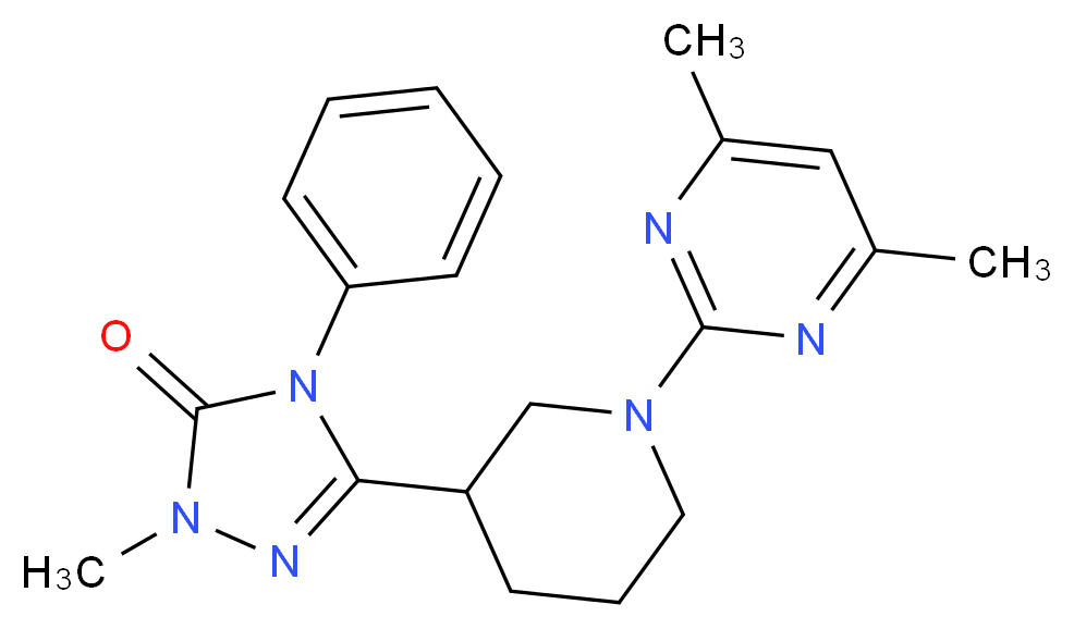 5-[1-(4,6-dimethylpyrimidin-2-yl)piperidin-3-yl]-2-methyl-4-phenyl-2,4-dihydro-3H-1,2,4-triazol-3-one_分子结构_CAS_)