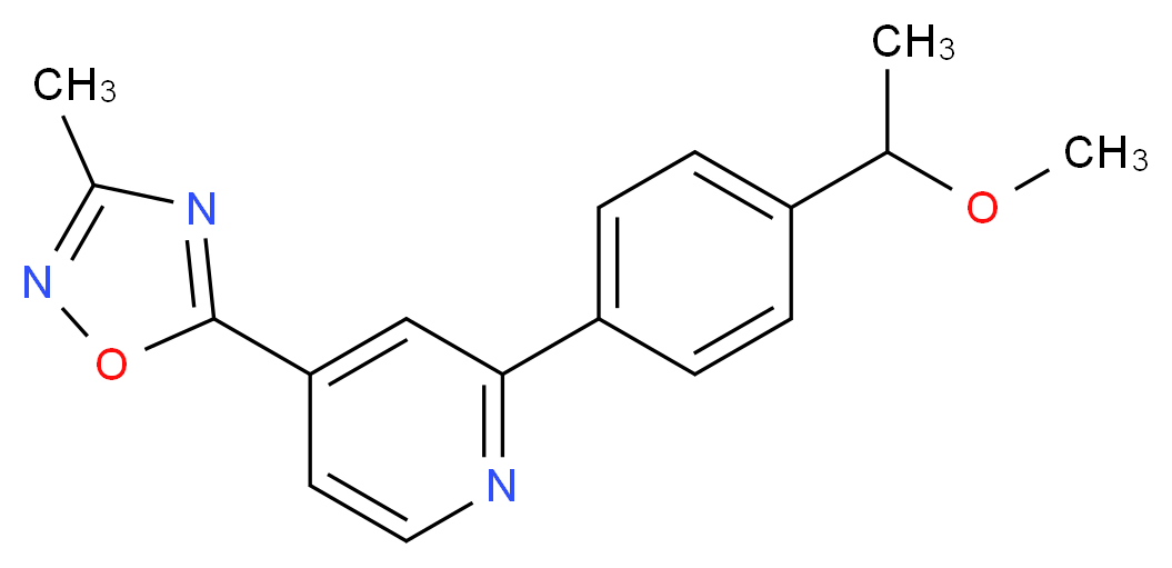 2-[4-(1-methoxyethyl)phenyl]-4-(3-methyl-1,2,4-oxadiazol-5-yl)pyridine_分子结构_CAS_)
