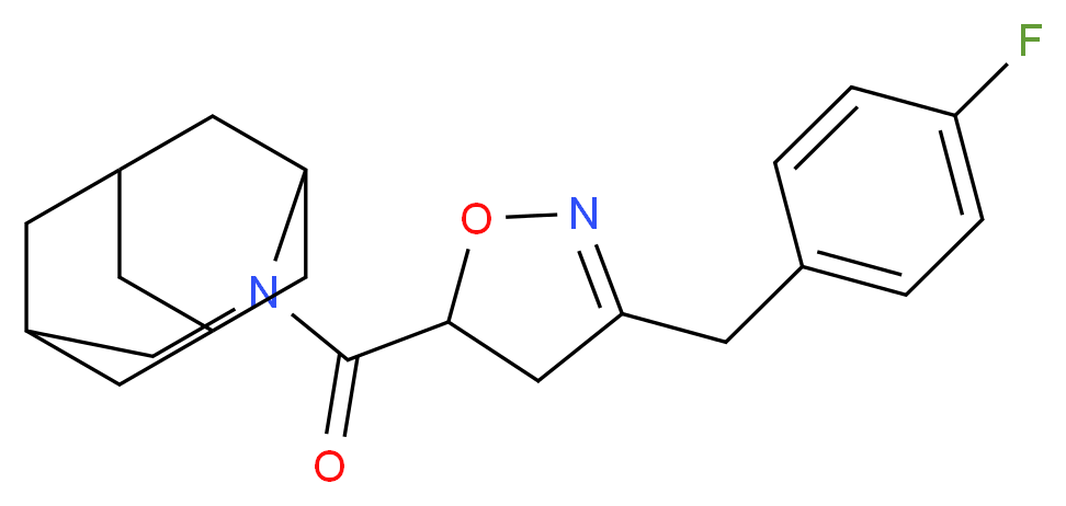 4-{[3-(4-fluorobenzyl)-4,5-dihydro-5-isoxazolyl]carbonyl}-4-azatricyclo[4.3.1.1~3,8~]undecane_分子结构_CAS_)