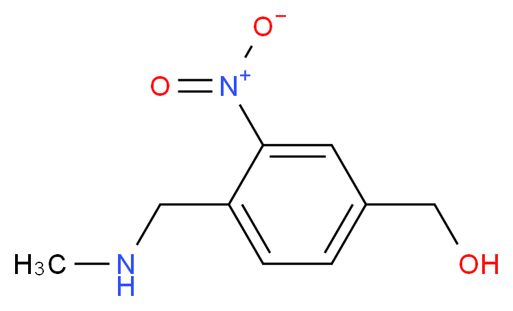 {4-[(methylamino)methyl]-3-nitrophenyl}methanol_分子结构_CAS_1287217-85-9