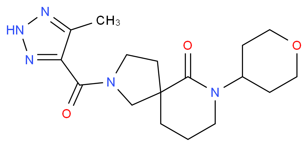 2-[(5-methyl-2H-1,2,3-triazol-4-yl)carbonyl]-7-(tetrahydro-2H-pyran-4-yl)-2,7-diazaspiro[4.5]decan-6-one_分子结构_CAS_)