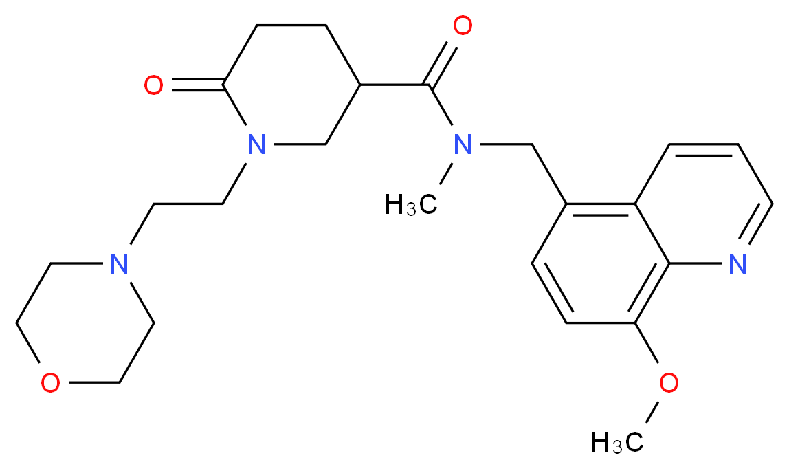 N-[(8-methoxy-5-quinolinyl)methyl]-N-methyl-1-[2-(4-morpholinyl)ethyl]-6-oxo-3-piperidinecarboxamide_分子结构_CAS_)