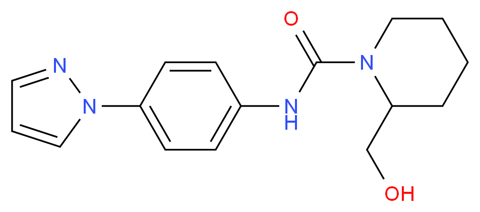 2-(hydroxymethyl)-N-[4-(1H-pyrazol-1-yl)phenyl]piperidine-1-carboxamide_分子结构_CAS_)