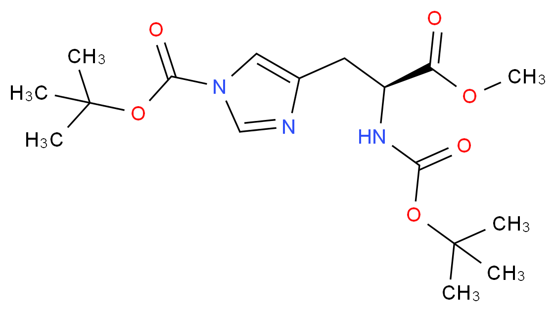 N(α), N-(im)-二-Boc-L-组氨酸甲酯_分子结构_CAS_17791-51-4)