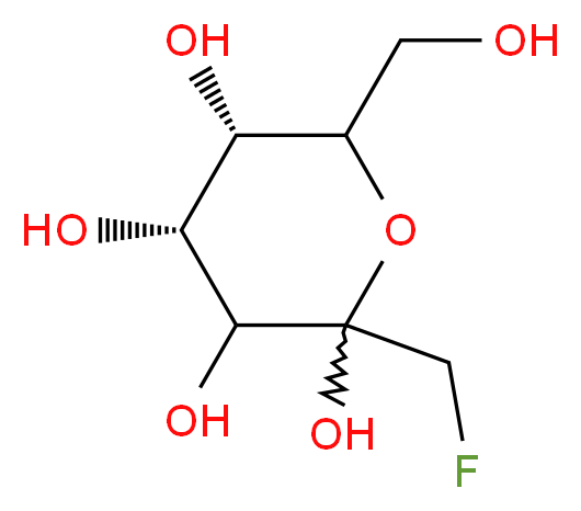 (4R,5S)-2-(fluoromethyl)-6-(hydroxymethyl)oxane-2,3,4,5-tetrol_分子结构_CAS_1357098-71-5