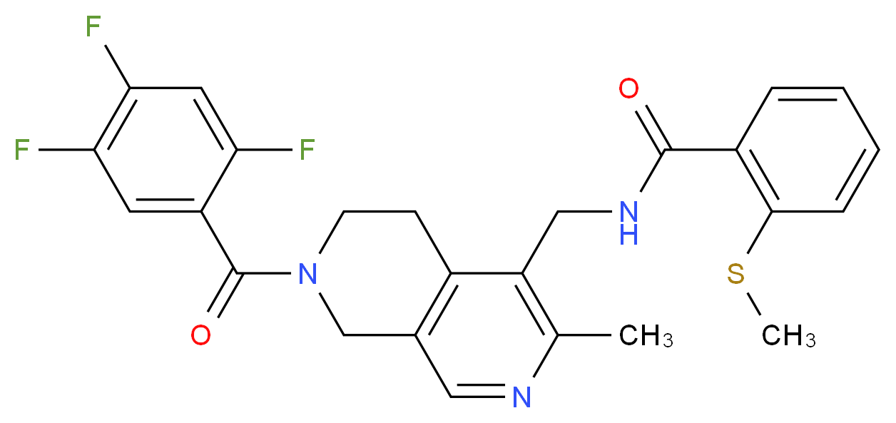 2-(methylthio)-N-{[3-methyl-7-(2,4,5-trifluorobenzoyl)-5,6,7,8-tetrahydro-2,7-naphthyridin-4-yl]methyl}benzamide_分子结构_CAS_)
