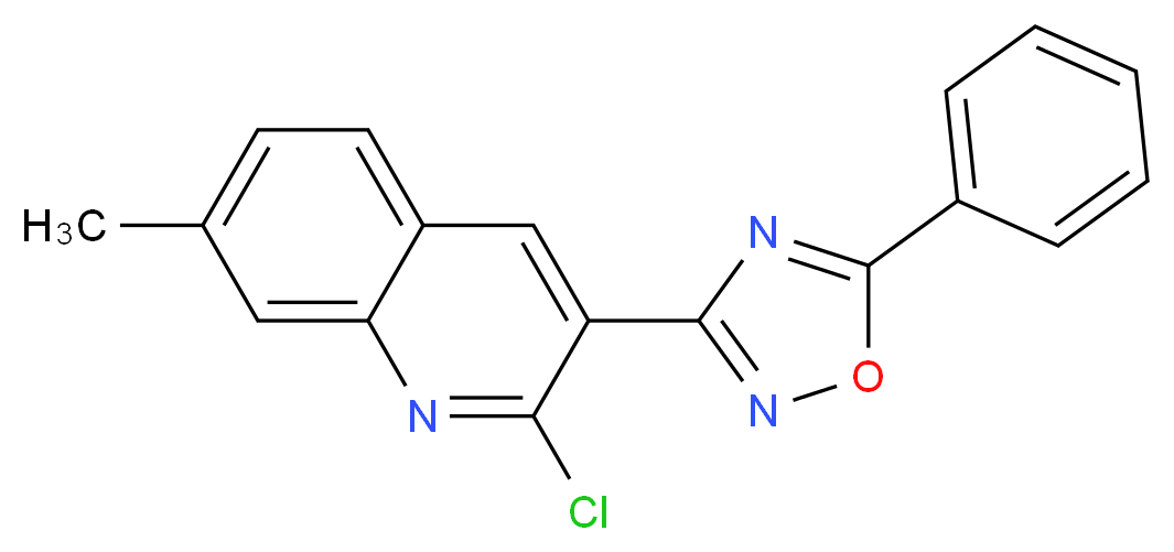 2-Chloro-7-methyl-3-(5-phenyl-1,2,4-oxadiazol-3-yl)quinoline_分子结构_CAS_)