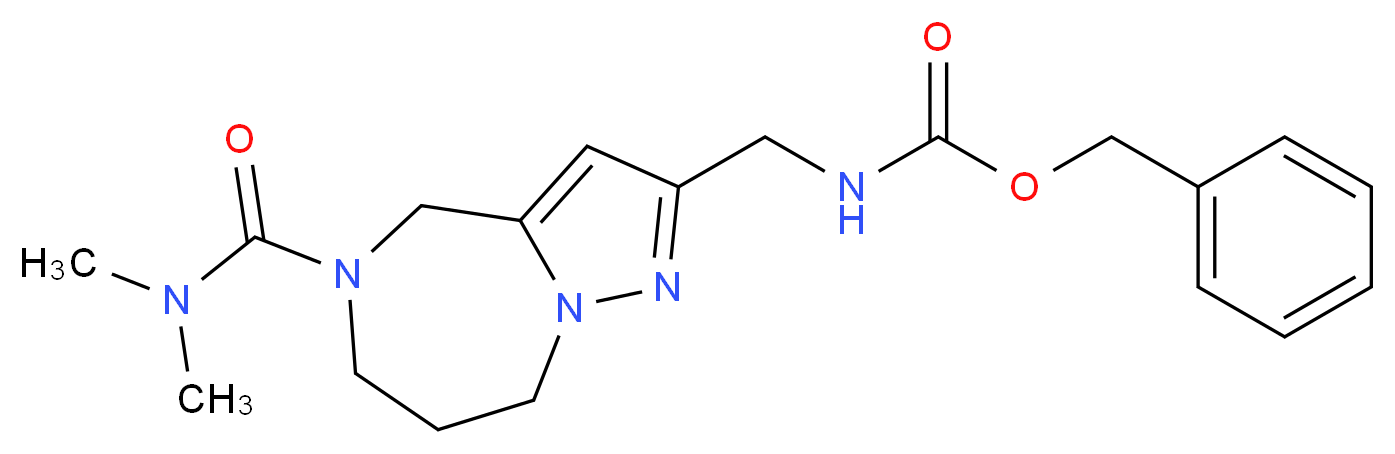 benzyl ({5-[(dimethylamino)carbonyl]-5,6,7,8-tetrahydro-4H-pyrazolo[1,5-a][1,4]diazepin-2-yl}methyl)carbamate_分子结构_CAS_)