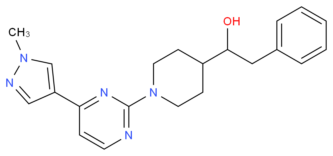 1-{1-[4-(1-methyl-1H-pyrazol-4-yl)pyrimidin-2-yl]piperidin-4-yl}-2-phenylethanol_分子结构_CAS_)