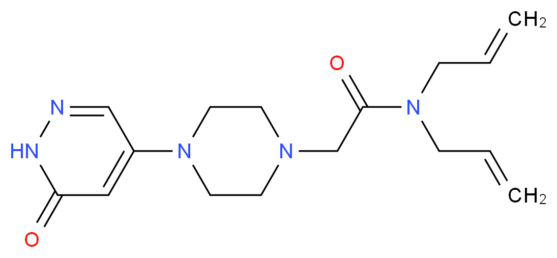 N,N-diallyl-2-[4-(6-oxo-1,6-dihydropyridazin-4-yl)piperazin-1-yl]acetamide_分子结构_CAS_)