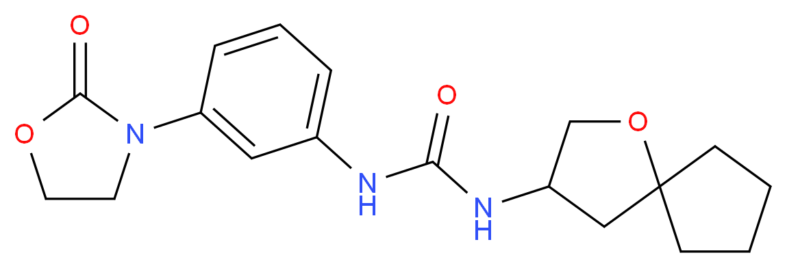 N-1-oxaspiro[4.4]non-3-yl-N'-[3-(2-oxo-1,3-oxazolidin-3-yl)phenyl]urea_分子结构_CAS_)
