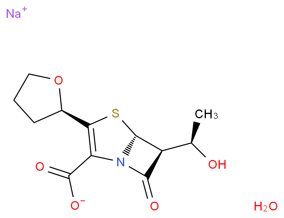 Faropenem sodium hydrate_分子结构_CAS_122547-49-3(anhydrous))