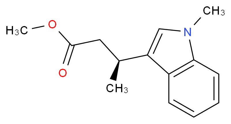 methyl (3S)-3-(1-methyl-1H-indol-3-yl)butanoate_分子结构_CAS_71711-31-4