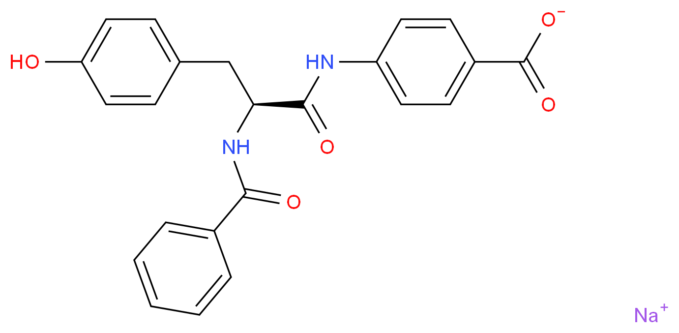 N-Benzoyl-L-tyrosine p-amidobenzoic acid sodium salt_分子结构_CAS_41748-47-4)