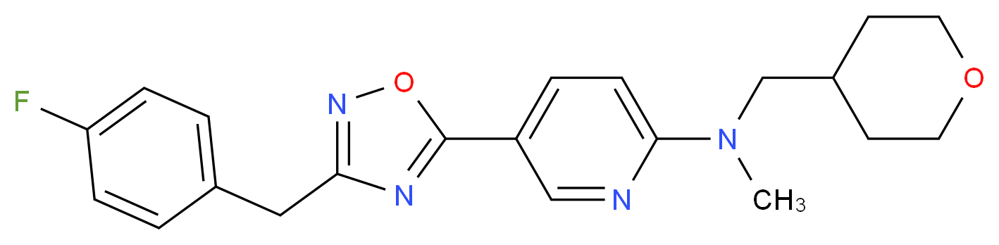 5-[3-(4-fluorobenzyl)-1,2,4-oxadiazol-5-yl]-N-methyl-N-(tetrahydro-2H-pyran-4-ylmethyl)-2-pyridinamine_分子结构_CAS_)