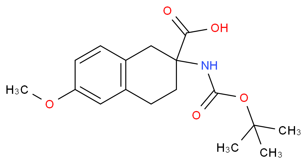 2-BOC-AMINO-6-METHOXY-1,2,3,4-TETRAHYDRO-NAPHTHALENE-2-CARBOXYLIC ACID_分子结构_CAS_885274-19-1)