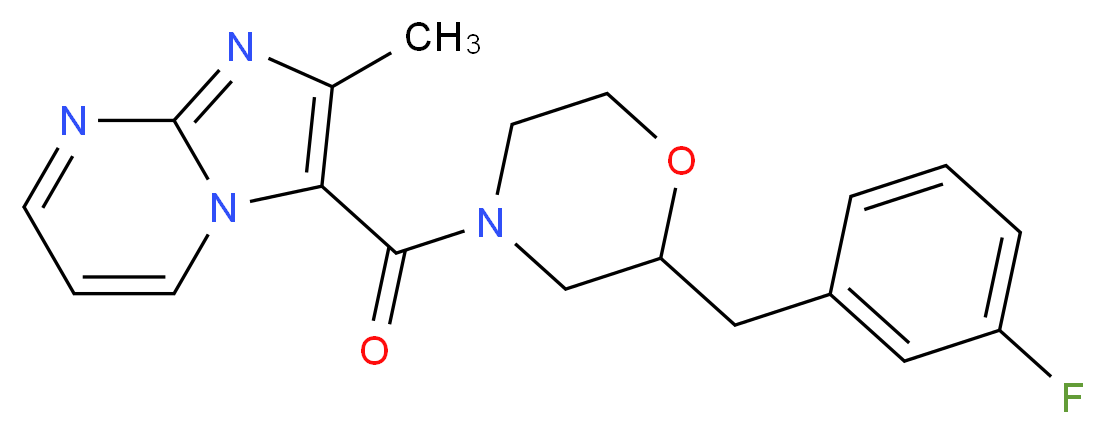 3-{[2-(3-fluorobenzyl)-4-morpholinyl]carbonyl}-2-methylimidazo[1,2-a]pyrimidine_分子结构_CAS_)