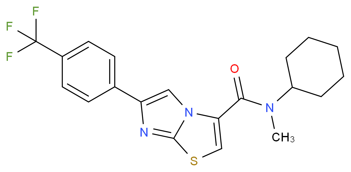 N-cyclohexyl-N-methyl-6-[4-(trifluoromethyl)phenyl]imidazo[2,1-b][1,3]thiazole-3-carboxamide_分子结构_CAS_)