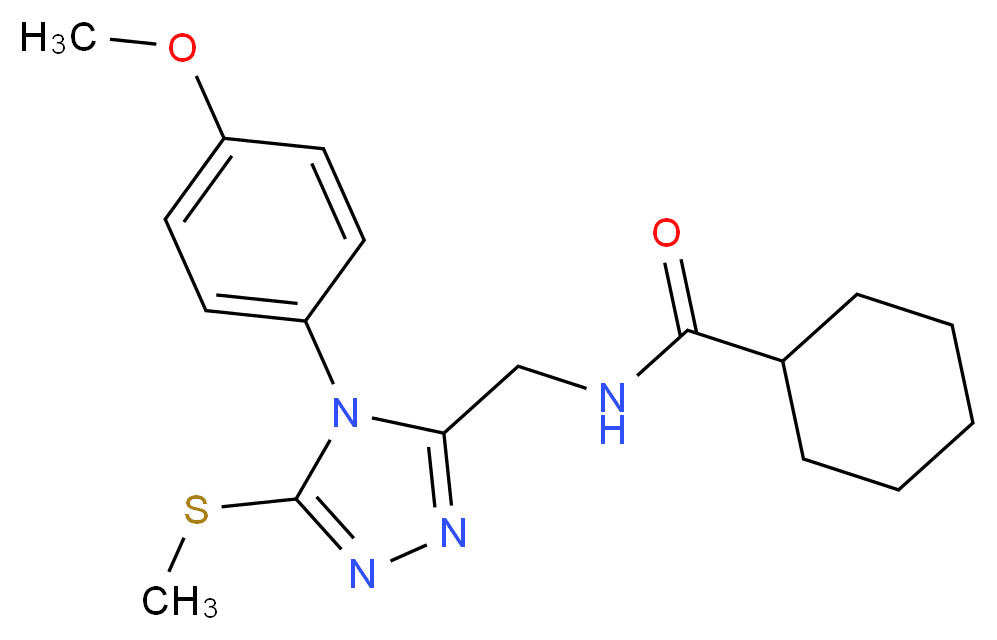 N-{[4-(4-methoxyphenyl)-5-(methylthio)-4H-1,2,4-triazol-3-yl]methyl}cyclohexanecarboxamide_分子结构_CAS_)