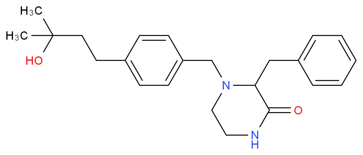 3-benzyl-4-[4-(3-hydroxy-3-methylbutyl)benzyl]-2-piperazinone_分子结构_CAS_)