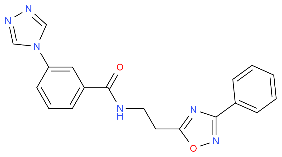 N-[2-(3-phenyl-1,2,4-oxadiazol-5-yl)ethyl]-3-(4H-1,2,4-triazol-4-yl)benzamide_分子结构_CAS_)