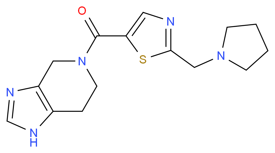 5-{[2-(pyrrolidin-1-ylmethyl)-1,3-thiazol-5-yl]carbonyl}-4,5,6,7-tetrahydro-1H-imidazo[4,5-c]pyridine_分子结构_CAS_)