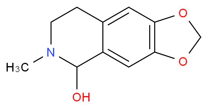 6-methyl-2H,5H,6H,7H,8H-[1,3]dioxolo[4,5-g]isoquinolin-5-ol_分子结构_CAS_6592-85-4