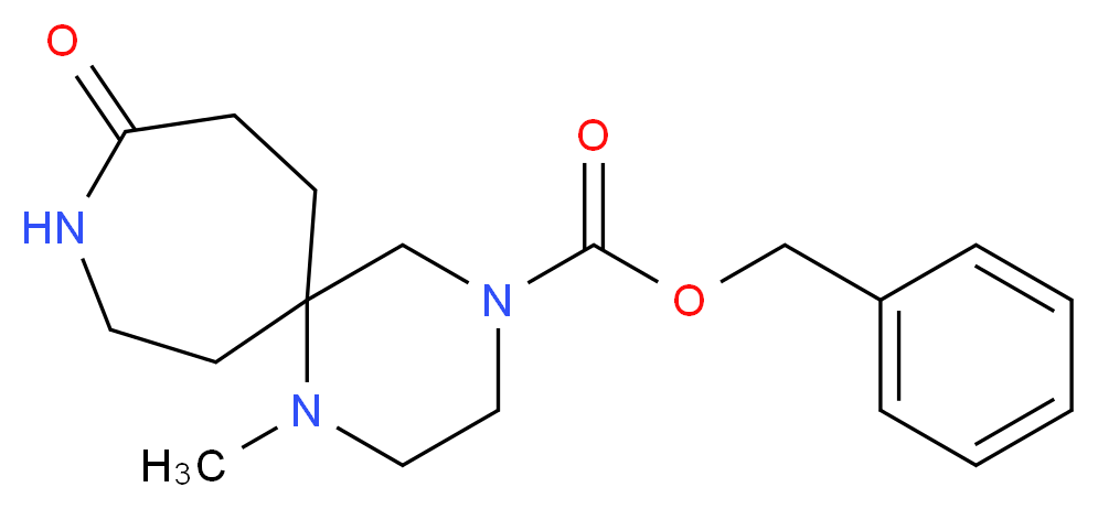 benzyl 1-methyl-10-oxo-1,4,9-triazaspiro[5.6]dodecane-4-carboxylate_分子结构_CAS_)
