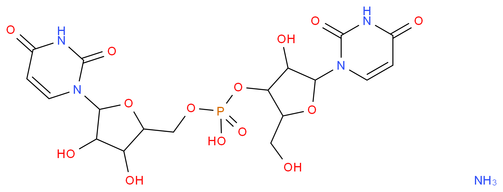 {[5-(2,4-dioxo-1,2,3,4-tetrahydropyrimidin-1-yl)-3,4-dihydroxyoxolan-2-yl]methoxy}({[5-(2,4-dioxo-1,2,3,4-tetrahydropyrimidin-1-yl)-4-hydroxy-2-(hydroxymethyl)oxolan-3-yl]oxy})phosphinic acid amine_分子结构_CAS_27552-95-0